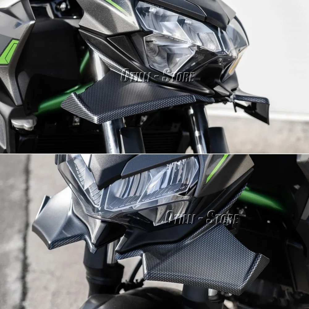 Nuova Moto Spoiler Anteriore Carenatura Winglet Aerodinamico Ala Copertura Trim Per Kawasaki Z650 Z 650 z650 2021 2022 2023 2024