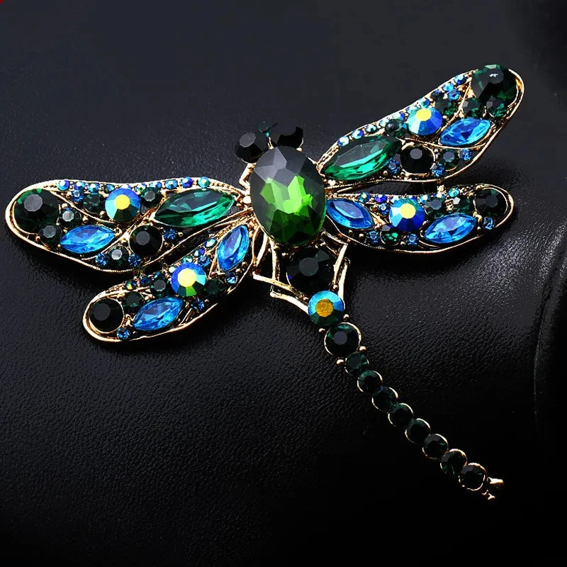 

Crystal Vintage Dragonfly Brooches for Women Large Insect Animal Brooch Pin Fashion Dress Coat Accessories Cute Jewelry 113