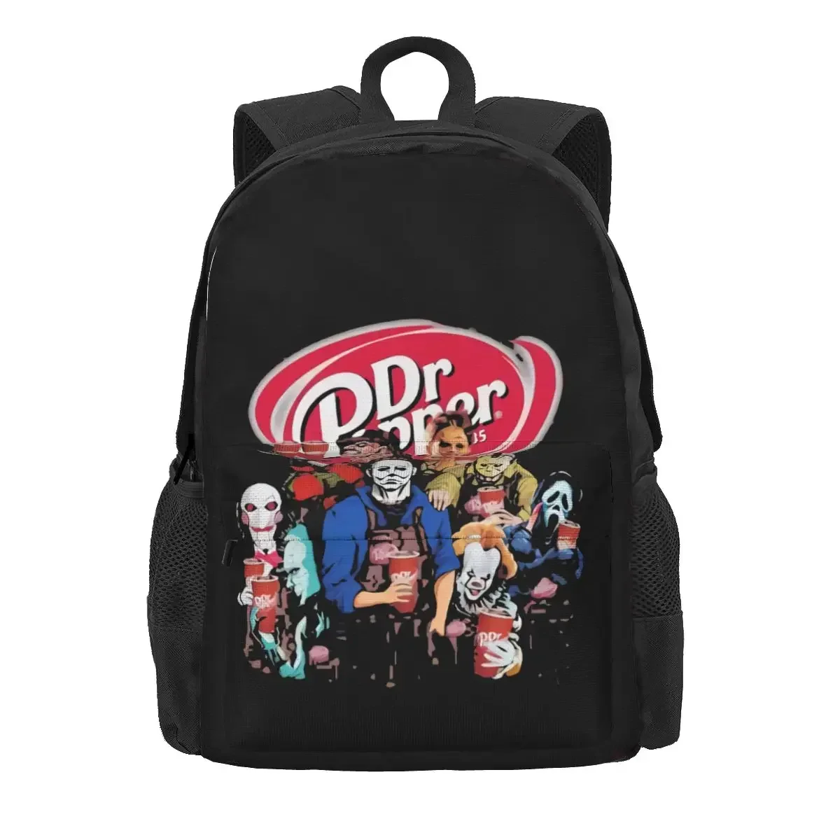 Halloween Horror Characters Dr Pepper Logo Large Capacity Backpack Travel New Style Gym Tote Bag Multi-function