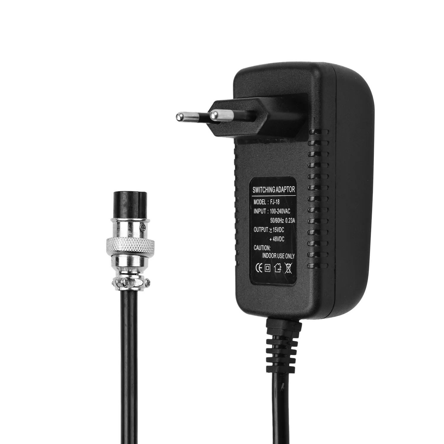 Universal Power Supply: 100-240V AC Input for 16-Channel Mixers with Stable Voltage - Durable Cable and Compact Design for