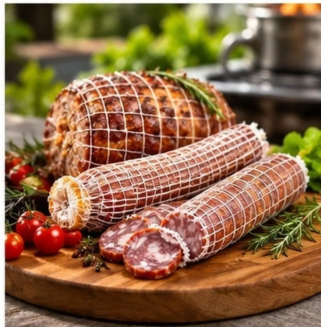 6 Rolls Elastic Cotton Meat Net Ham Sausage Roll Roast Beef Netting Poultry Tying Kitchen Twine for Home Bbq Meat Packaging Food