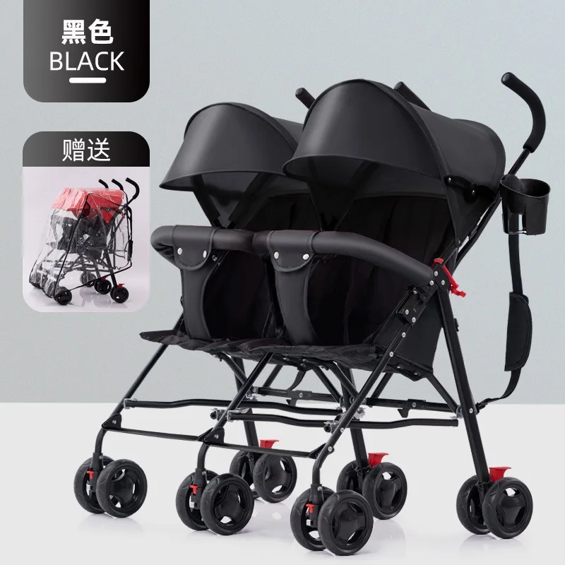 

2024Twin Stroller Super Light Folding Double Umbrella Cart Second Child Stroller