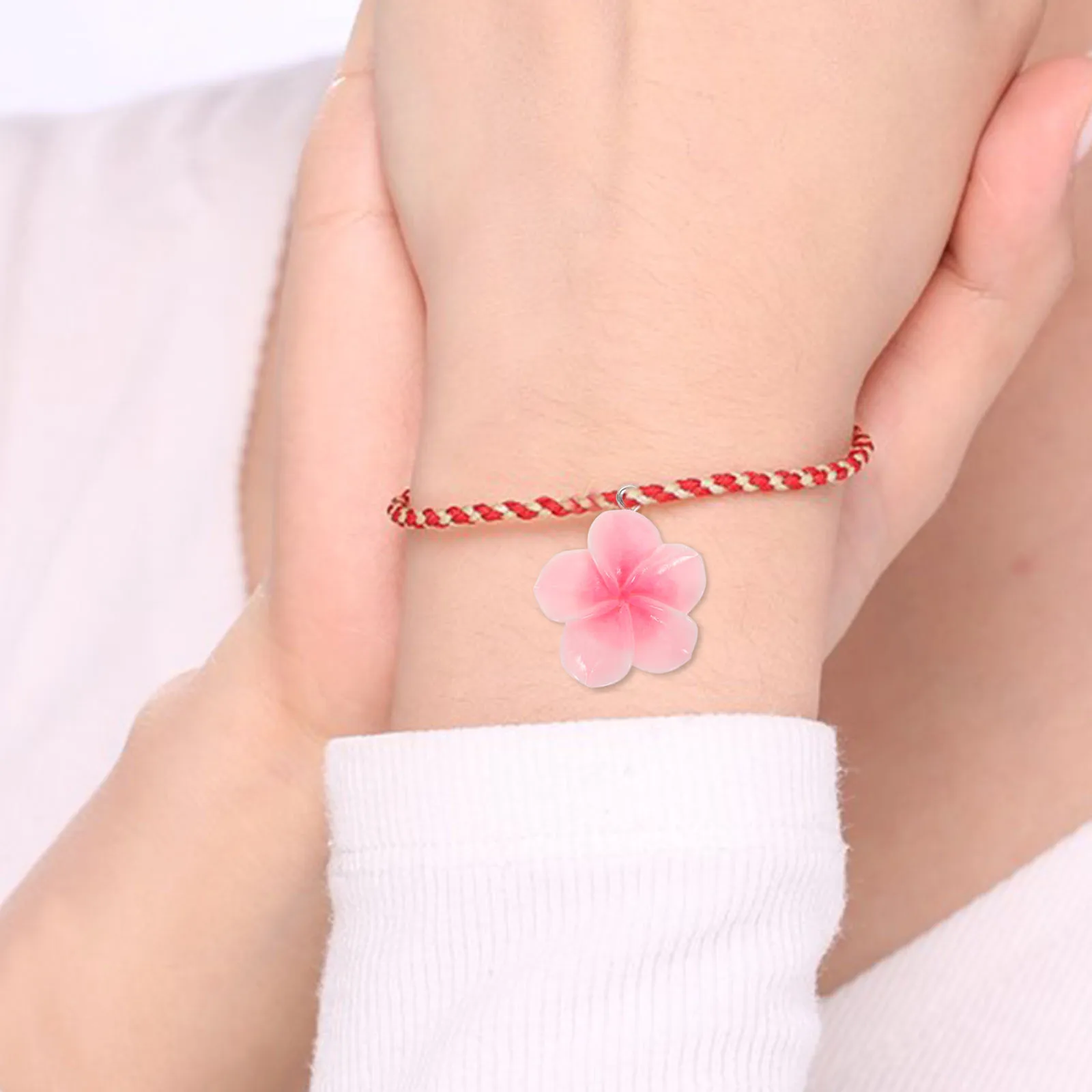 

60 Pcs Resin Flower Pendant Colorful Tropical Floral Charm The Summer Artificial Plumeria