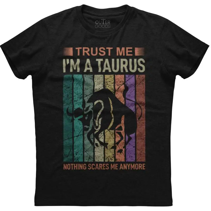

Мужская хлопковая черная футболка Trust Me I'm A Taurus Nothing Scares