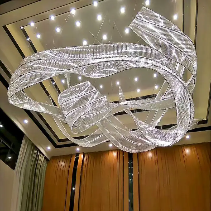 Customized Glass Crystal Chandelier Hotel Lobby Modern Art Color Glass Chandelier Irregular Decoration Creative Chandeliers image 5