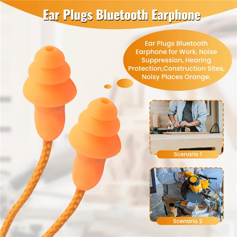 【RECOMENDAR】20X Ear Plugs Bluetooth Earphone For Work, Noise Suppression, Hearing Protection,Construction Sites, Noisy Places Or