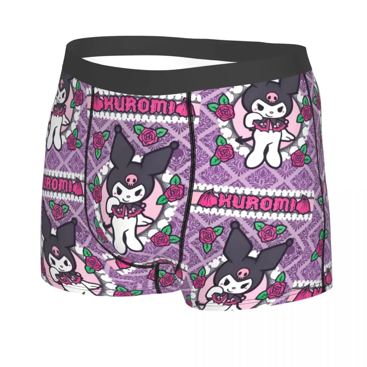 Custom Male Cool Kuromi Sanrio Anime Underwear Boxer Briefs Soft Shorts Panties Underpants