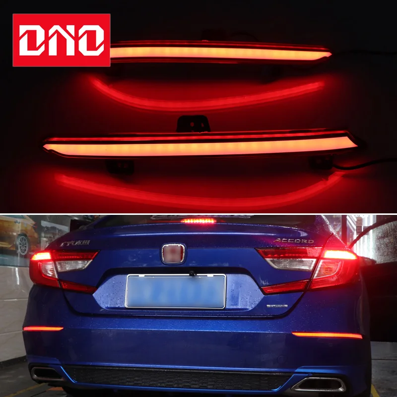 Car LED 12V Rear Bumper Lamps For Honda Accord 10 2018 2019 Brake Light Turn Signal Backup Reflector Lamp Reverse Fog Taillights