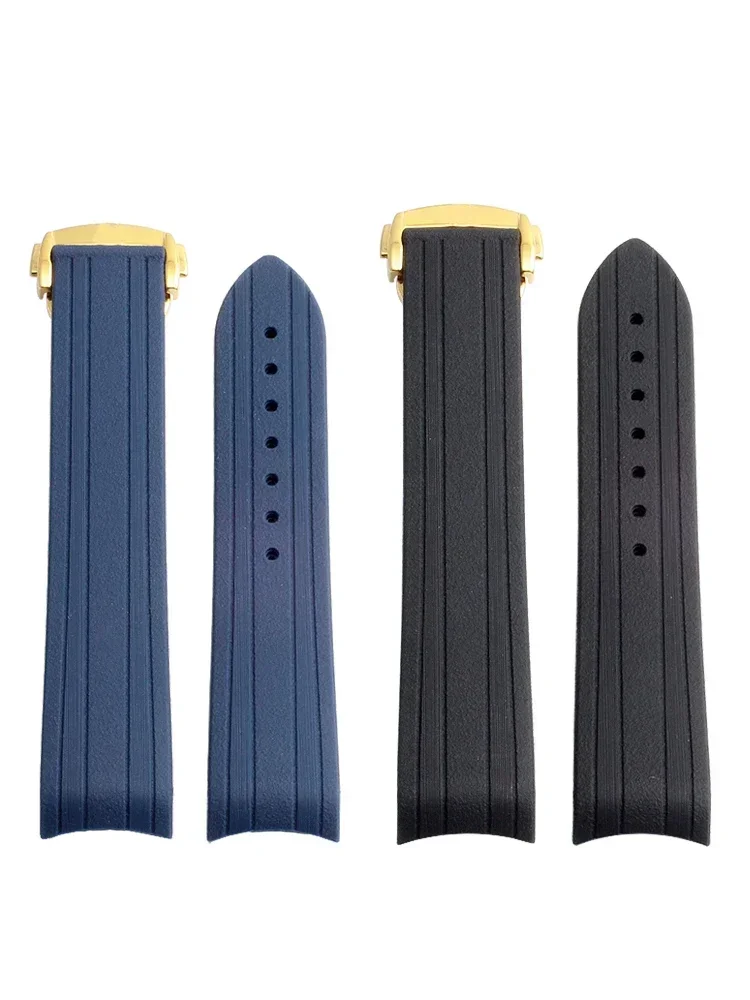 

Silicone with Tool Watch Strap for Omega Seahorse 300 Watchband 20mm Blue Black Arc Interface Men's Outdoor Sports Rubber