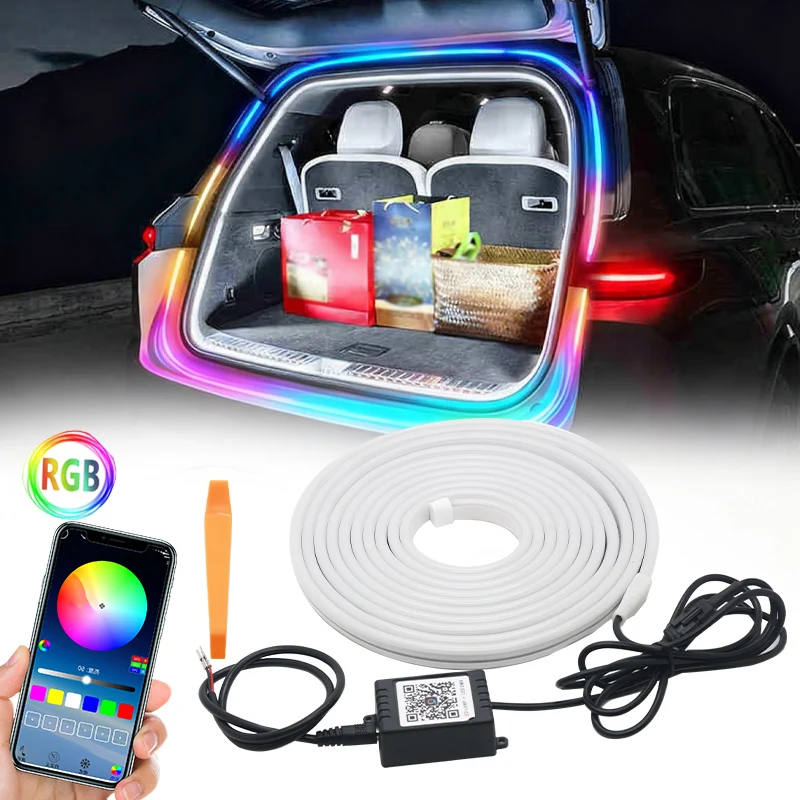 Symphony RGB Neon LED Strip Kit for Car Interior USB Control Ambient Light with Acrylic Decoration Auto Interior Lighting