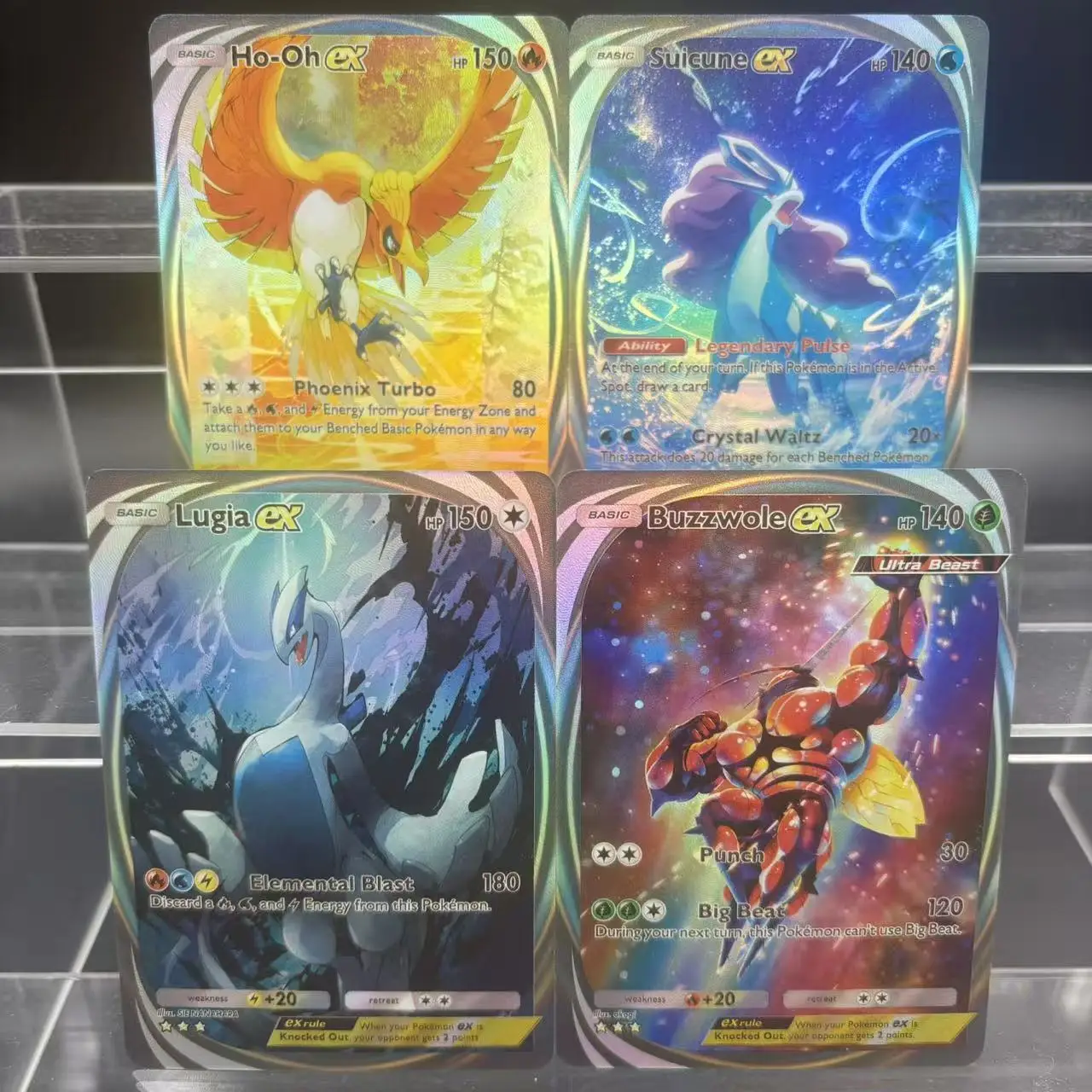 4 قطعة/المجموعة Diy بها بنفسك الذاتي الإنجليزية PTCG جيب Lugia Ho-Oh Nihlg Mantyke بطاقة فلاش الكلاسيكية أنيمي جمع بطاقة هدية لعبة