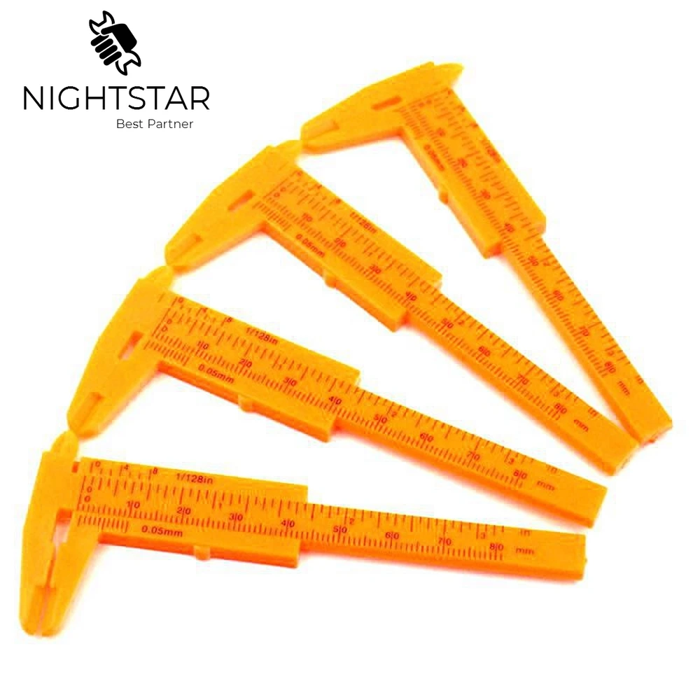 2Pcs Mini Plastic Vernier Caliper Gauge Micrometer 80MM Mini Ruler Accurate Measurement Tools Standard Vernier Caliper
