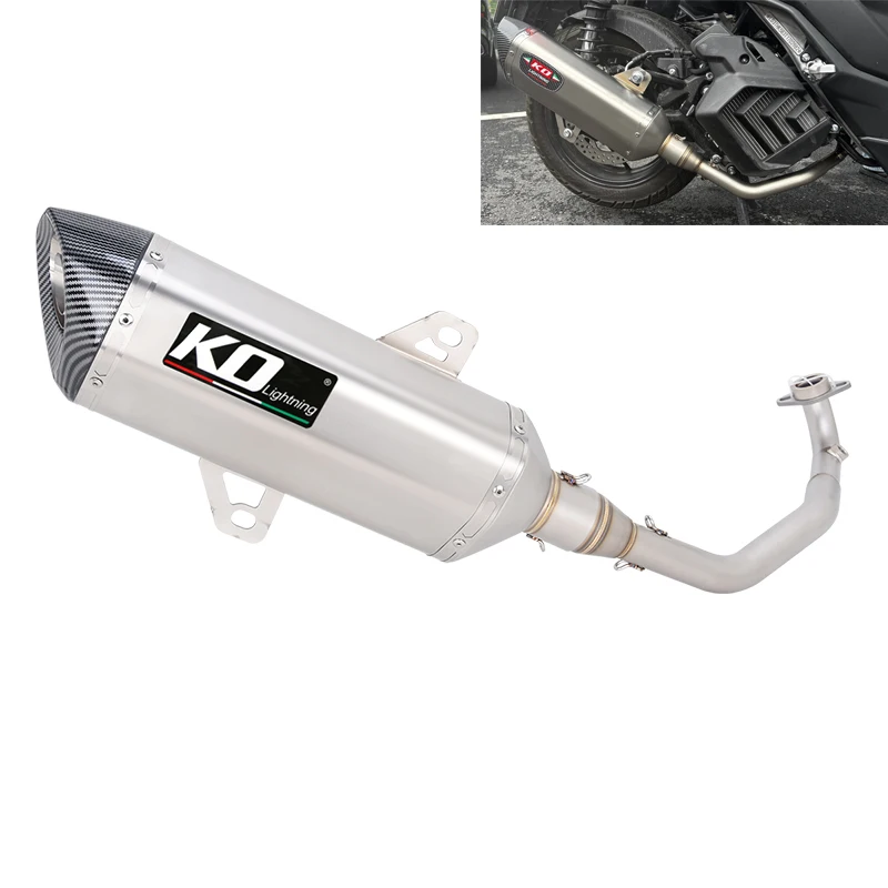For Zontes 150X 150V 2026 2027 Motorcycle Full Exhaust System Header Link Pipe Slip On Black Muffler With Removable DB Killer