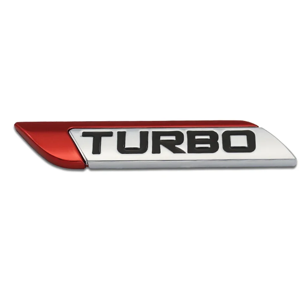 Car Styling Turbo Logo Sticker Emblem Body Fender Side Metal Chrome Zinc Alloy 3D Adhesive Fender Badges Decals