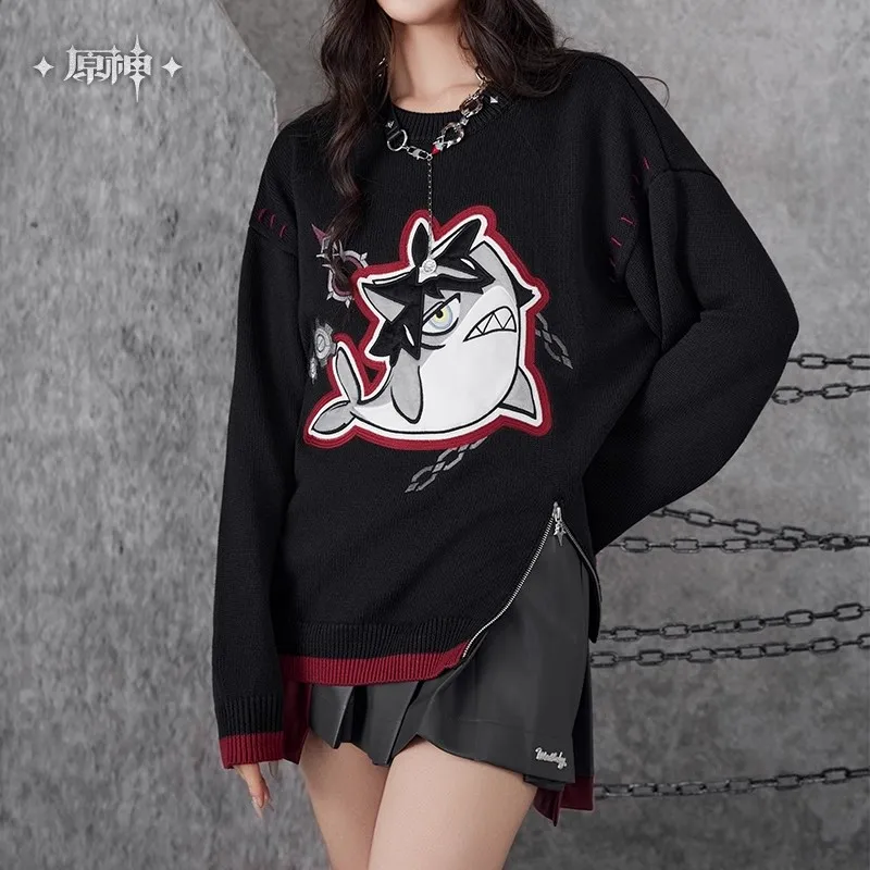 قميص Genshin Impact Wriothesley الأصلي الرسمي من سلسلة الانطباع هدية محيطية من Genshin Anime