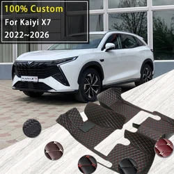 Car Floor Mats For Kaiyi Kunlun X7 GTV Kain 2022-2026 Custom Auto Foot Pads Automobile Carpet Cover Interior Accessories 2024
