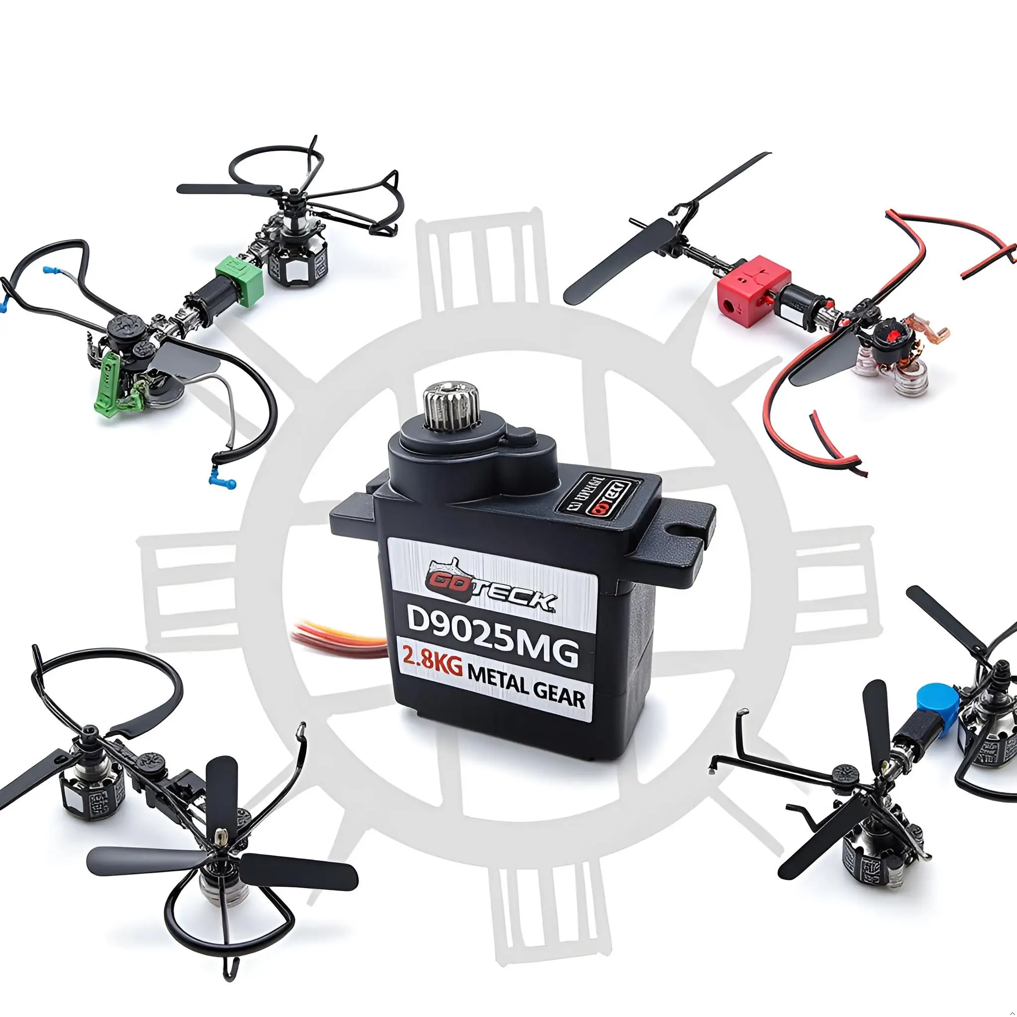 GOTECK D9025MG 9g 미니 디지털 서보 메탈 혼 풀 메탈 기어 RC 자동차 보트 고정익 로봇 장난감용