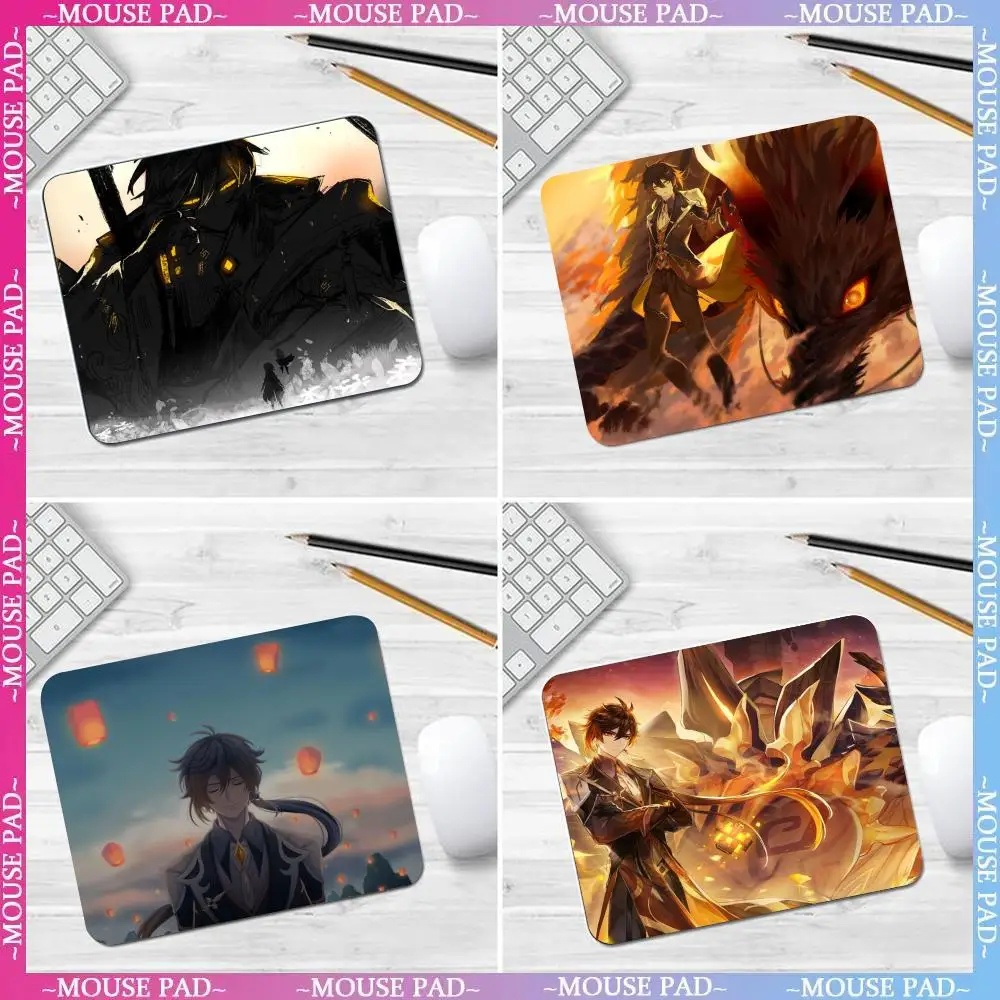 Zhongli Genshin Impact Mouse Pad Non-Slip Game esktop Leather Mause Pad Waterproof Anti-Scratch Easy To Clean Mat For Give gifts