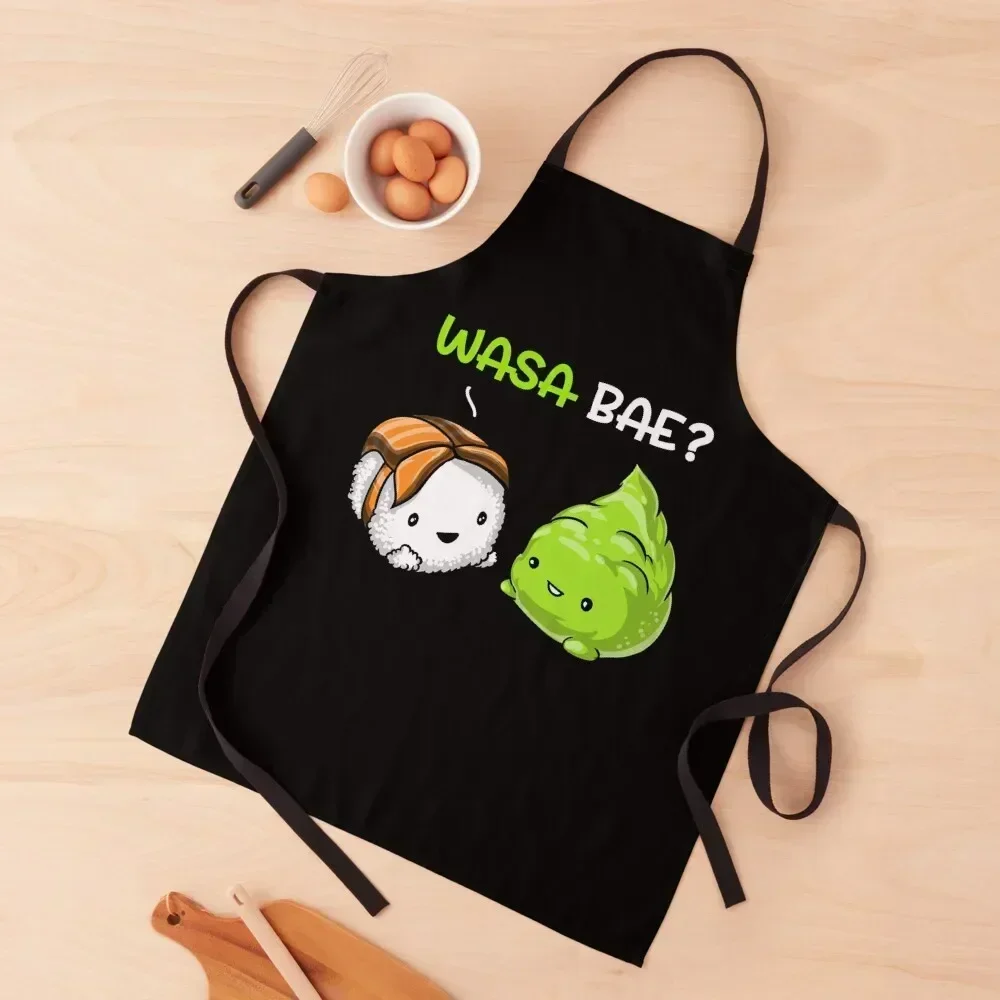 

Sushi Wasabi Wasa Bae Apron chefs Barber Things For Kitchen kitchen item Apron