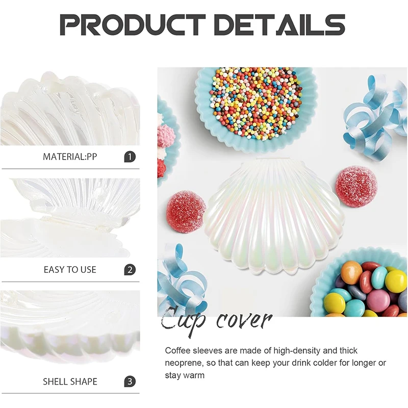 5/10Pcs Shell Shaped Candy Boxes Shining Colorful Seashell DIY Mermaid Birthday Party Baby Shower Decoration Wedding Gift Box