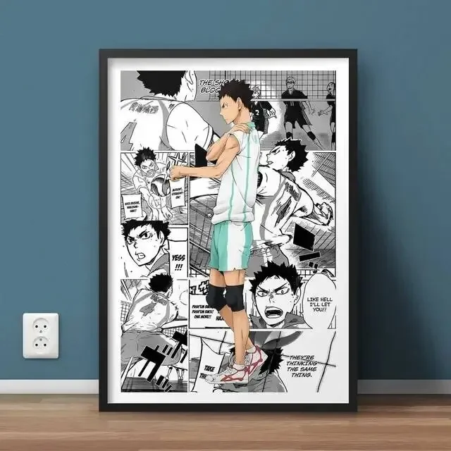 Haikyuu Anime Canvas Poster - Manga Wall Art Prints for Home  Kids Room Decor Japan Cartoon Living Room Decoration