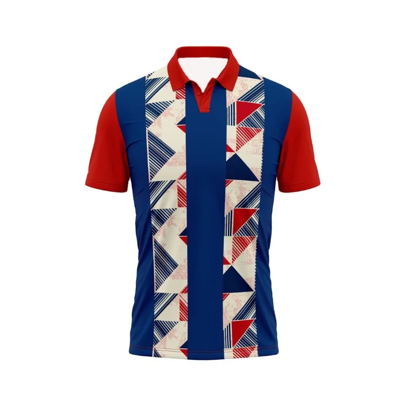 

Summer Men's Cycling 3D Printed Quick Drying T-shirt, Short Sleeved Polo Shirt with Full Printed Pattern, Football Sports Shirt