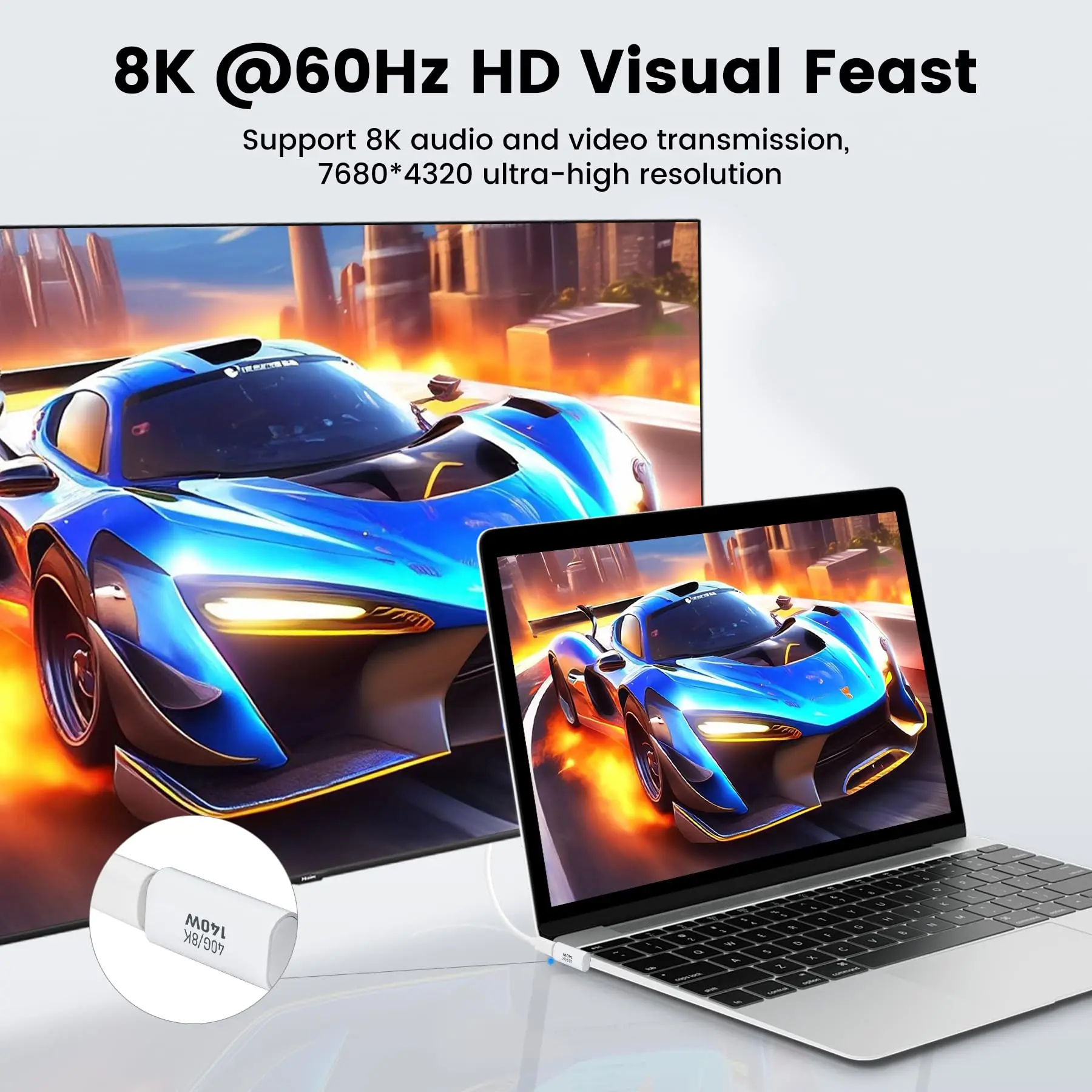 Adaptor USB C PD 140W 40Gbps adaptor tipe C jantan ke betina USB C 4.0 konektor Transfer Data untuk iPhone 15 Samsung MacBook 2Pac