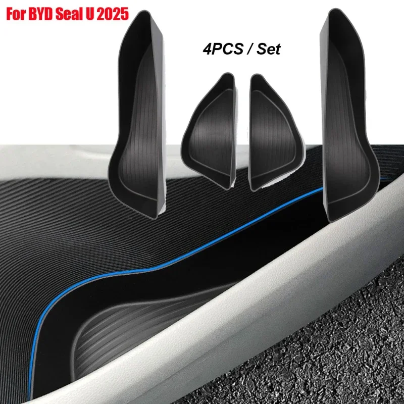 For BYD  Song Plus Dm-i Ev 2025 Car Door Handle Storage Box Container Holder Tray Front Rear 4pcs Set Car Accessories