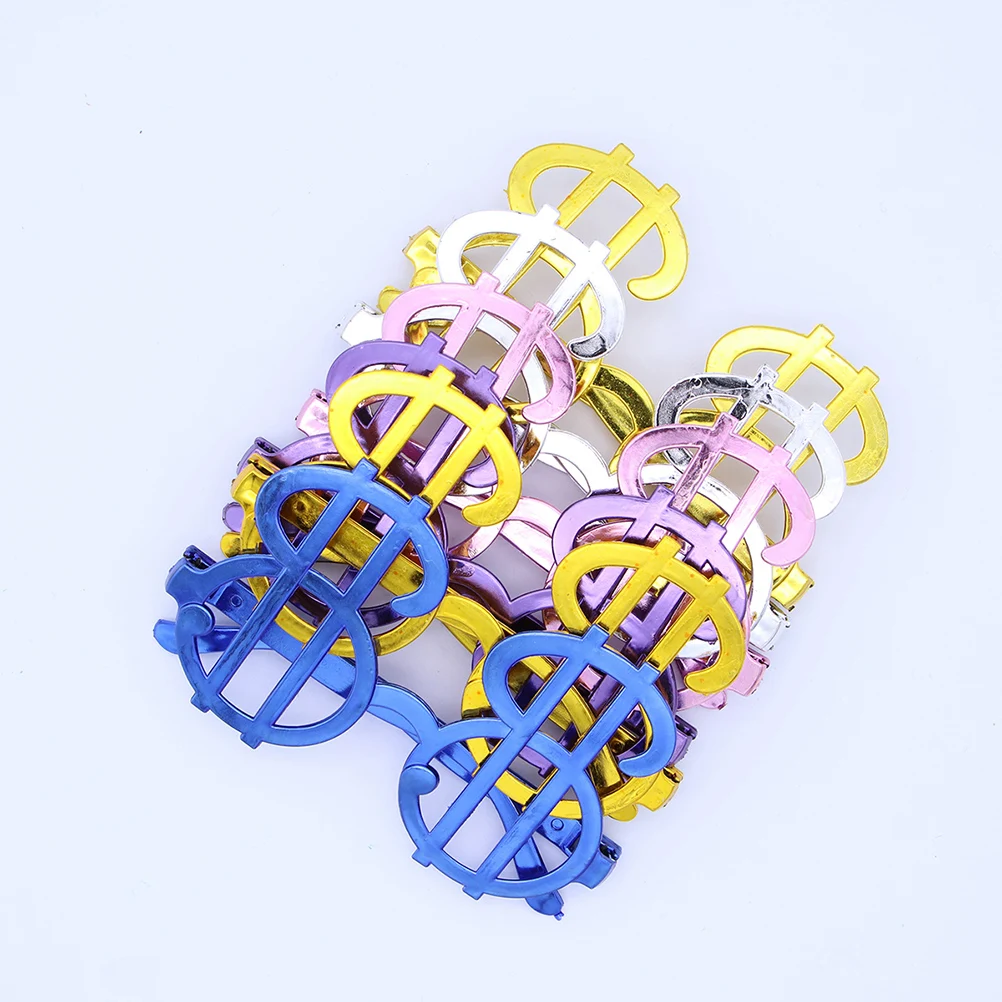

12Pcs Electroplated Dollar Symbol Eyewear Party Favors Fashionable Glasses for Halloween Masquerade Birthday Celebrations