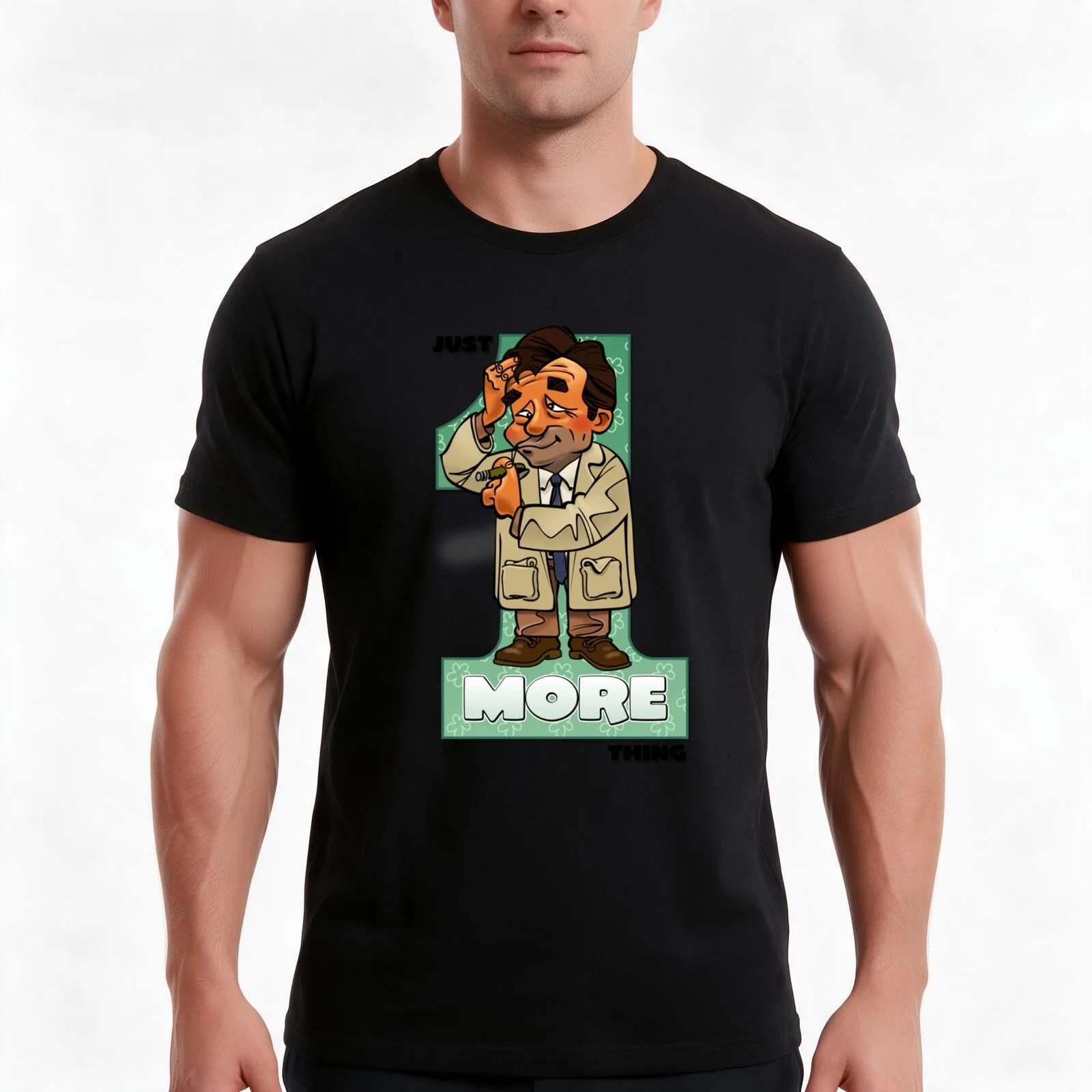 Columbo (4) T-Shirt, Summer Casual Cotton Tee, Oversized Streetwear Tops, Vintage Graphic Print, Loose Fit Short Sleeve