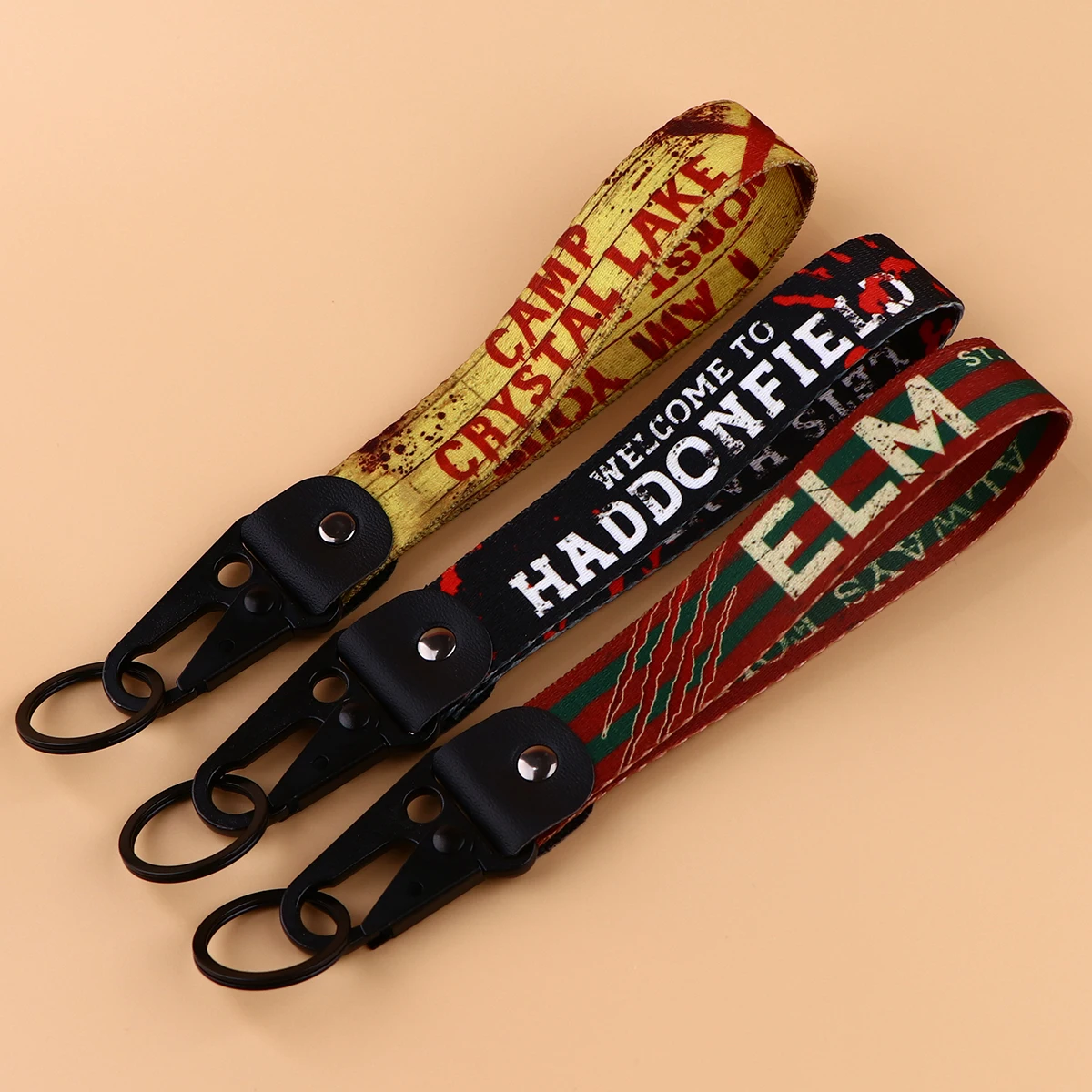 Citazioni di film Horror portachiavi portachiavi di Halloween etichette con cordino portachiavi Tow accessori per moto per auto regalo di gioielli