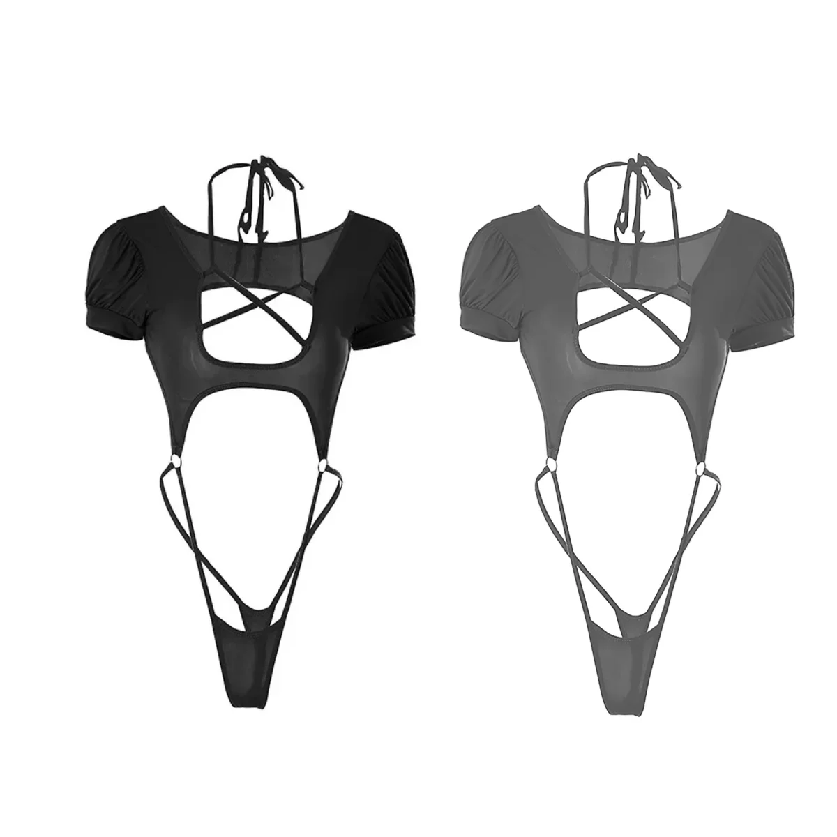 

Комплект эротического белья: сексуальное боди, бюстгальтер пуш-ап на бретельках, трусики-стринги, пояс для чулок, платье-бэбидолл с глубоким V-образным вырезом и лямкой через шею, экзотический комплект