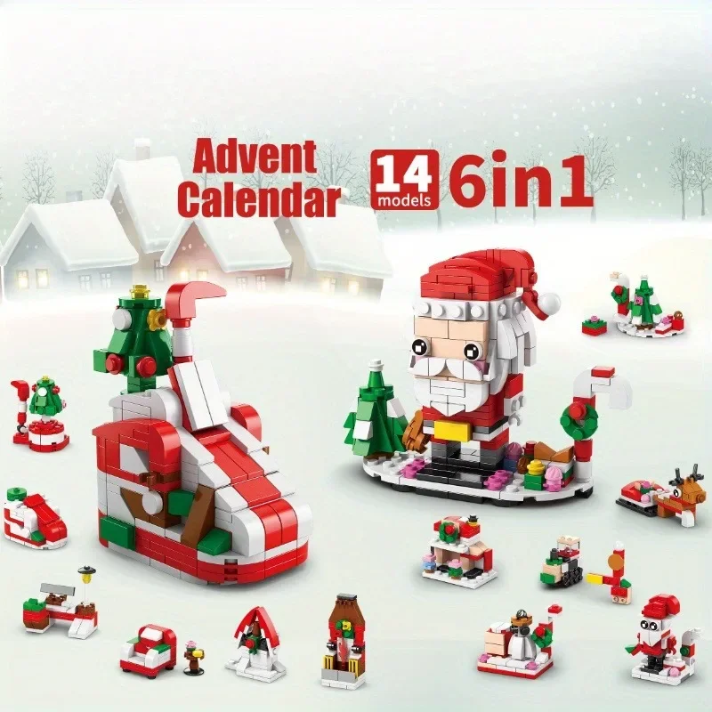 

24Years 6 In 1 Upgraded Christmas Series Building Blocks Set Creative Winter Village House DIY Bricks Toys For Kids Xmas Gift