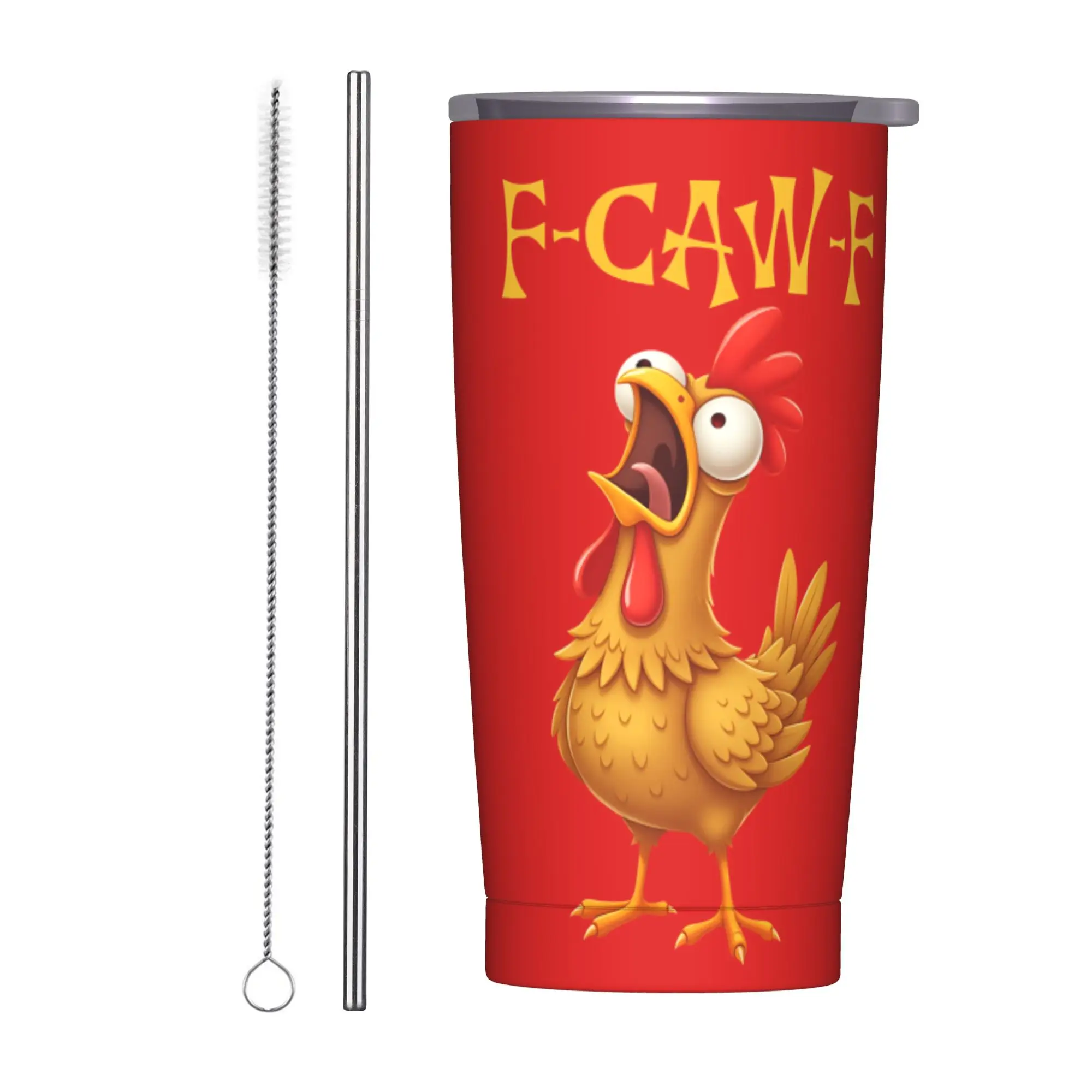 

Stainless Steel Tumbler Chicken F-CAW-F Mugs Cup With Straws Beach Hot Drinks Water Bottle Leakproof Large Thermal Cups