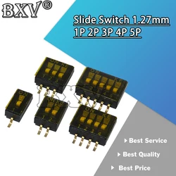 5PCS SMD SMT Slide Type Switch 1P 2P 3P 4P 5P New 1.27mm Position Way DIP Black Pitch Toggle Switch Black Snap Switch