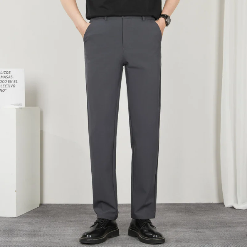 2024 Sommer neue tägliche Freizeit hose Herren 9-Zoll-Slim Fit gerades Bein vielseitiger Business-Trend einfache lässige lange Hose