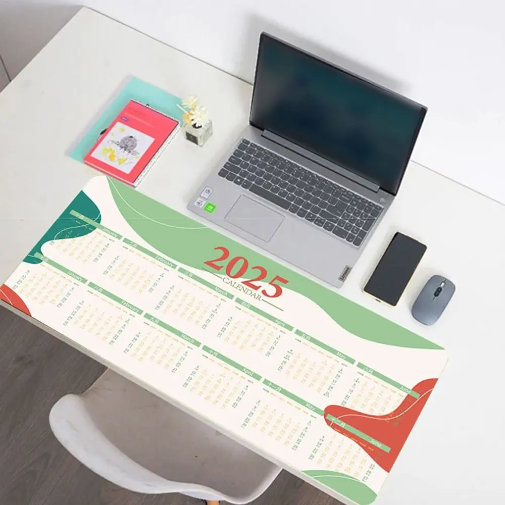 Creative 2025 Calendar Mouse Pad Smooth Stitched Edge Gaming Mouse Pad Thickened Large Size Keyboard Mats Workers/Students