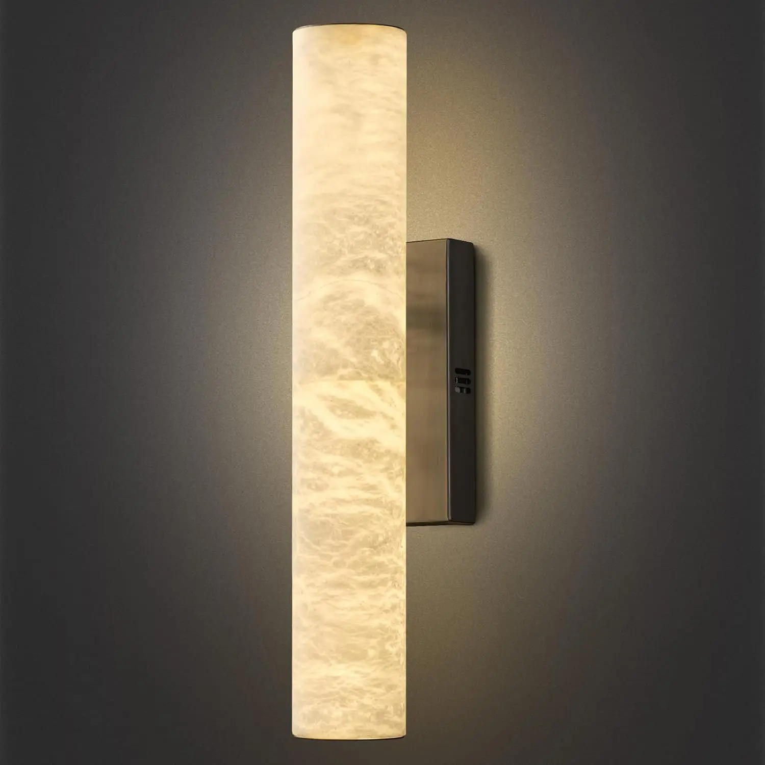 

Alabaster Wall Light, Black Marble Wall Lamp,cylinder Spanish Marble Wall Sconce Perfect For Living Room, Bedroom, Hallway
