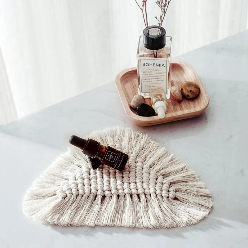 مفارش مكرامي لطاولة الطعام ، مفارش قطنية منسوجة ، بوهيمي ، زفاف ، مطبخ ، ديكور منزلي ، 2 صولًا