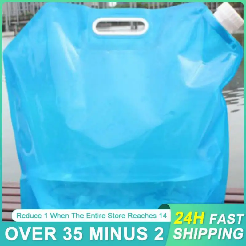 Outdoor Folding Water Bag 5L Cycling Camping Portable Water Storage Bag Plastic Water Basin  Hiking Survival Tool