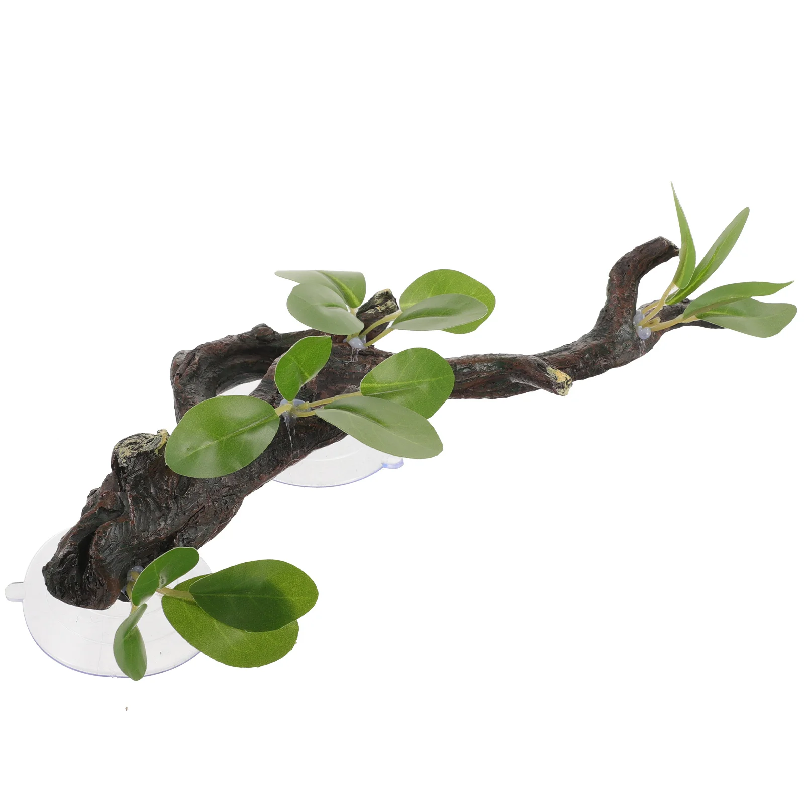 

Fake Resin Tree Branch Terrarium Decoration Reptile Climbing Resting Branch Aquarium Accessories with Suction Cups