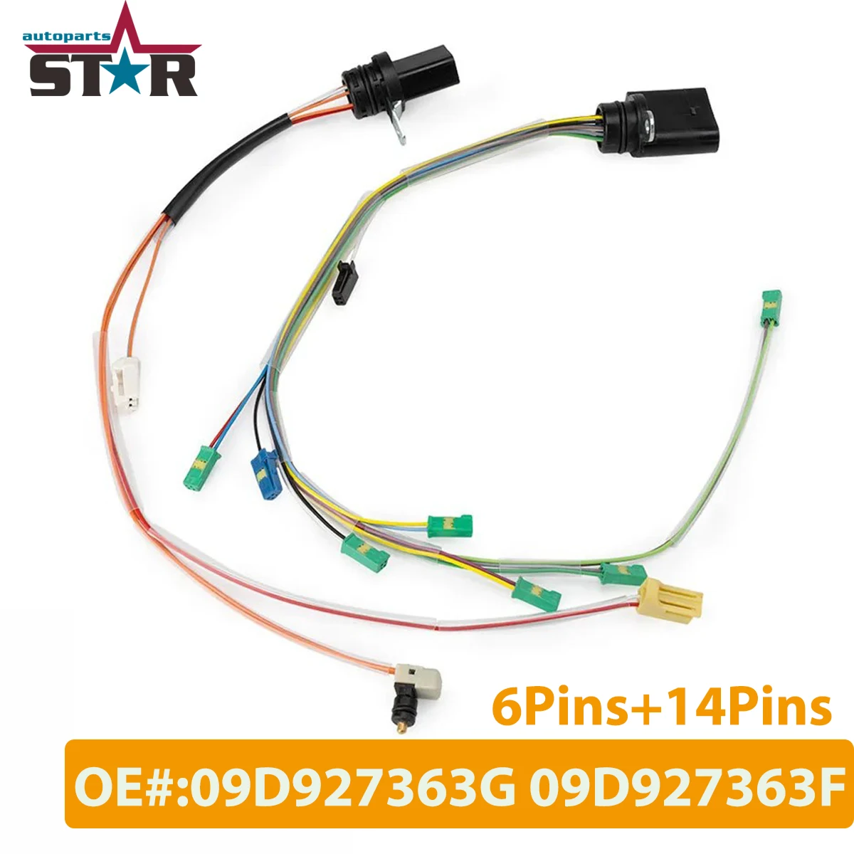 

1Pair Transmission Valve Body Wiring Harness 6Pins 14Pins For Audi Q7 4.2 4BL For Porsche Cayenne For VW 09D927363G 09D927363F