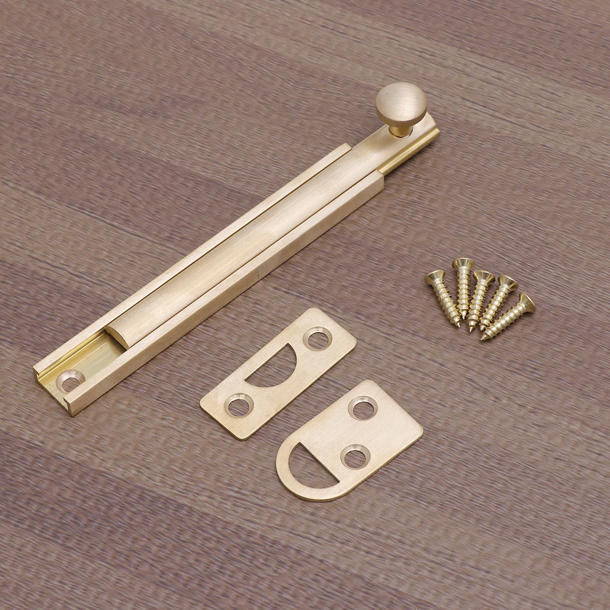 

Copper Safety Door Bolts Latch 4 Inch Matte Rust Proof Flush Head Invisible Lock Buckle Fire Door Latch Wood Furniture