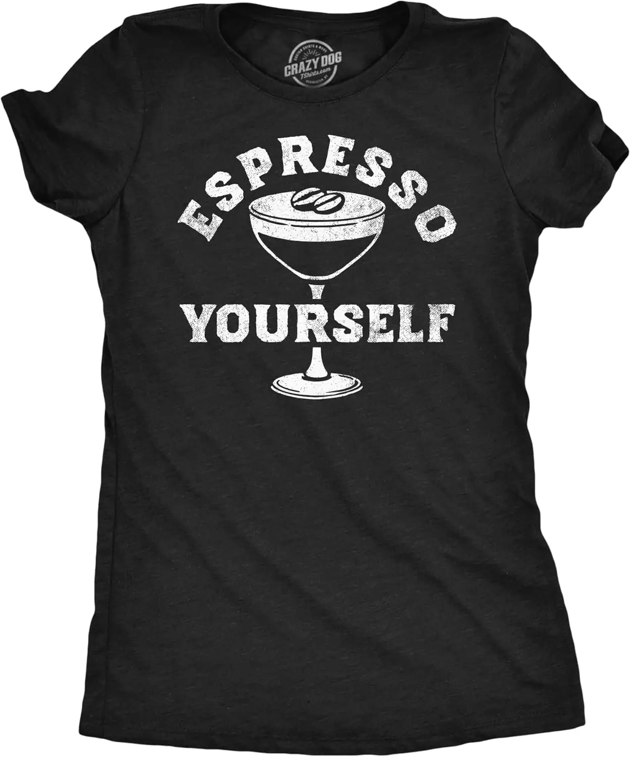 Womens Funny T Shirts Espresso Yourself Martini Sarcastic Caffeine Graphic Tee for Ladies