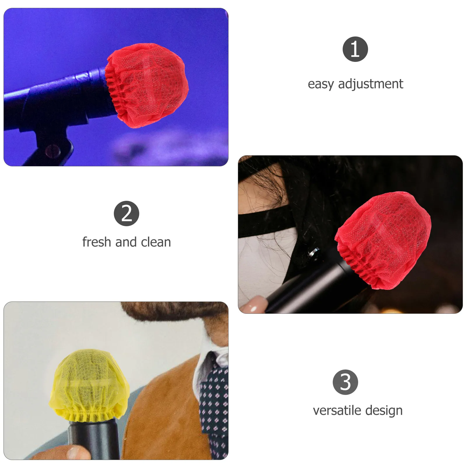 

200pcs Microphone Windscreen Covers Disposable Mic Protective Caps Handheld Microphones Bulk Replacement Non-Woven Fabric Ktv