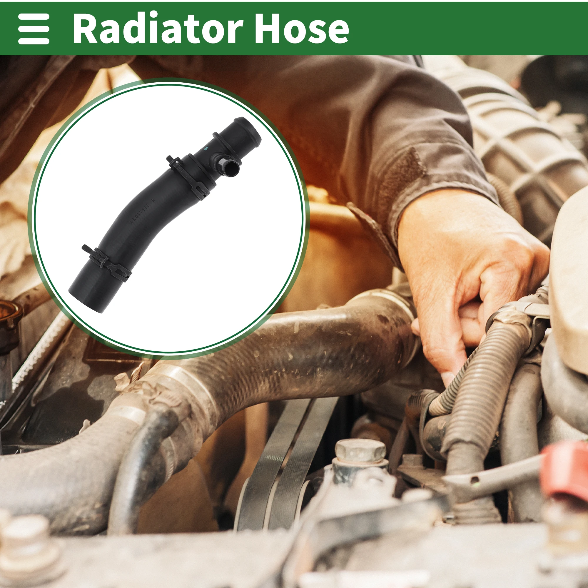 

X Autohaux Radiator Hose Heater Pipe No.LR057611 for Land Rover Range Rover 2013-2021 Black Rubber 1 Pc Coolant Tube