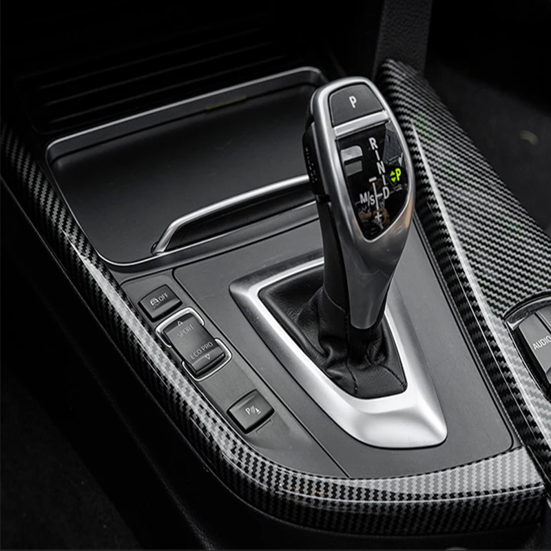 For BMW 3 4 Series F30 F31 F32 F36 3GT 320i Carbon fiber Car Center Console Gear Shift Panel Sticker Cover Interior Decoration