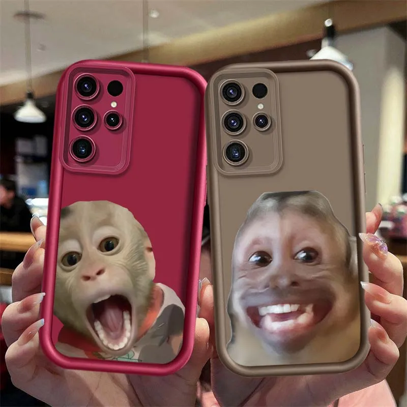 Funny Monkey Art For Samsung Galaxy S26 S25 S24 S23 S22 S21 S20 Ultra Plus FE 5G Eye Ladder Phone Case Gift