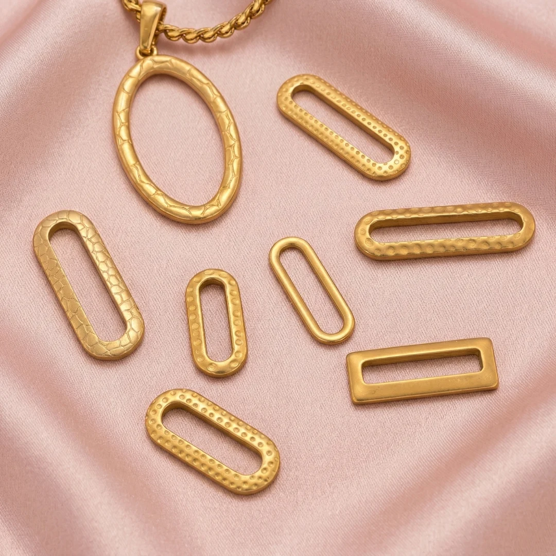 10Pcs Stainless Steel Rectangle Frame Charms Pendants For Earrings Connectors DIY Charms For Jewelry Making Supplies Components