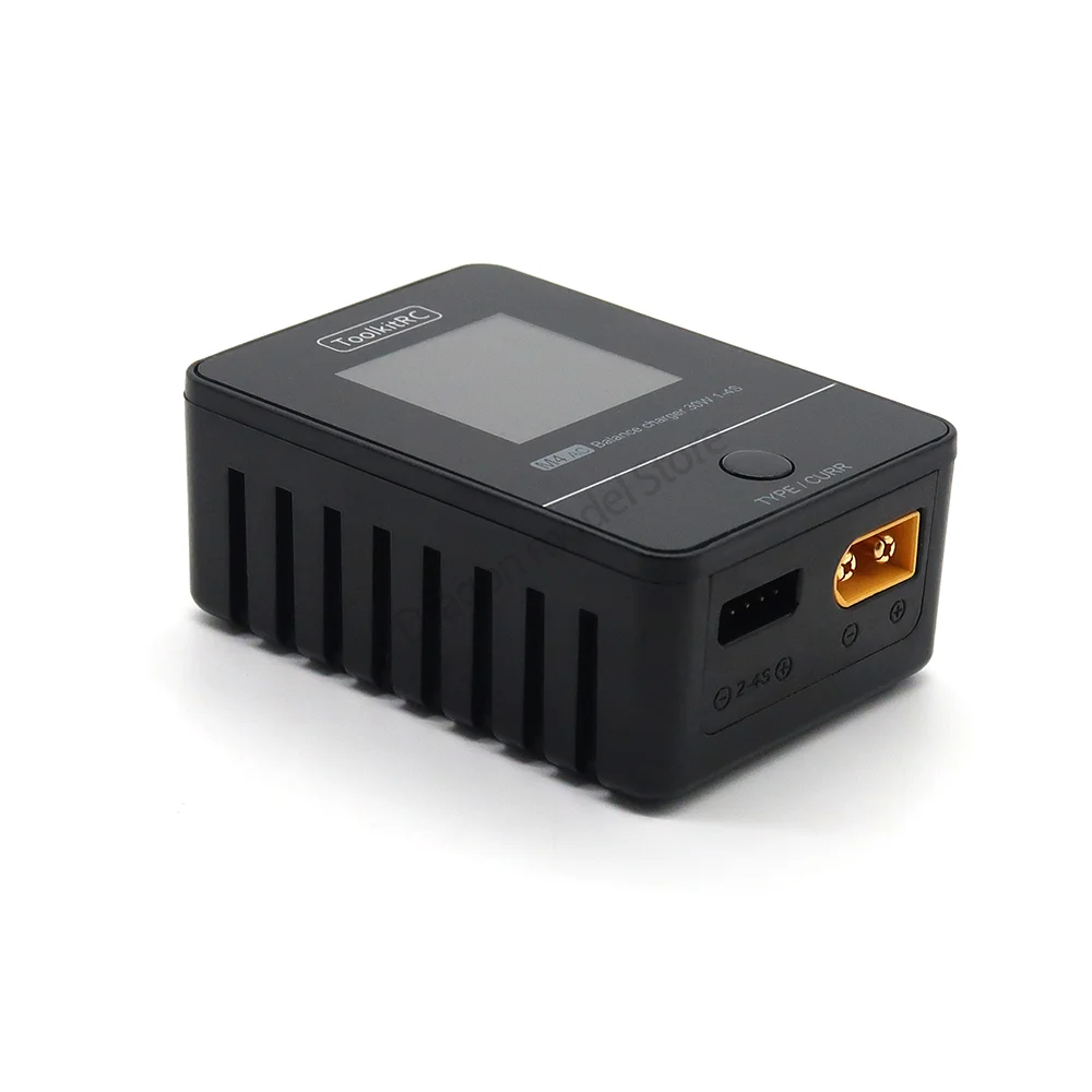 ToolkitRC M4AC 30W LiPO LiFE LiHV Compact AC Charger 1-4S XT60 Interface for RC Model FPV Racing Freestyle Drone Batteries